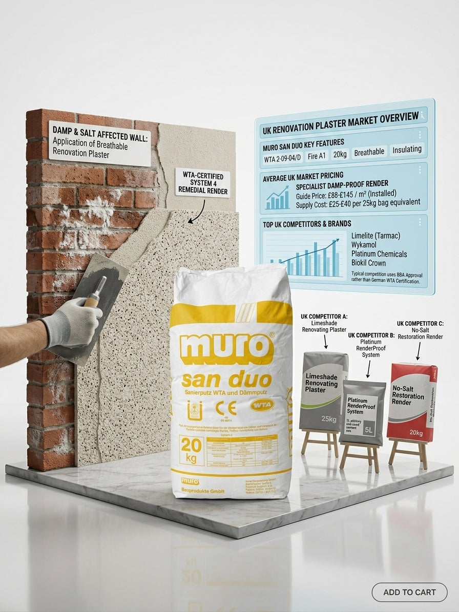 muro san duo Sanierputz WTA - Renovation Plaster for Damp Masonry (20kg)