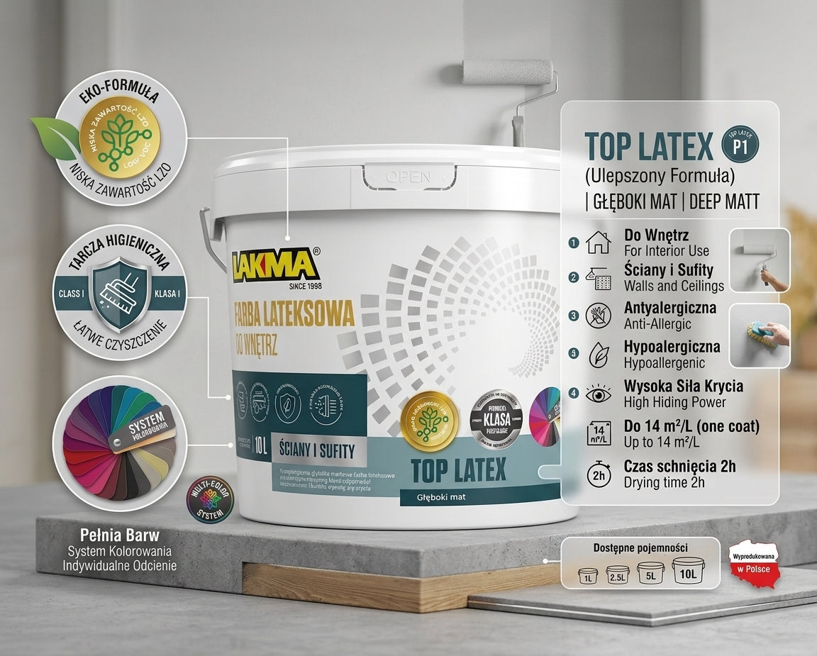 Lakma Top Latex interior paint - White (10L)